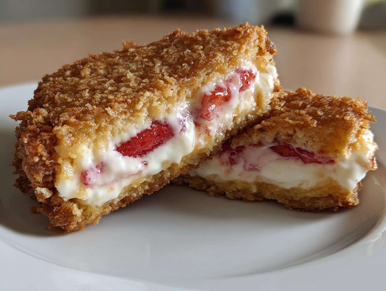 Fried Strawberry Cheesecake Sandwiches