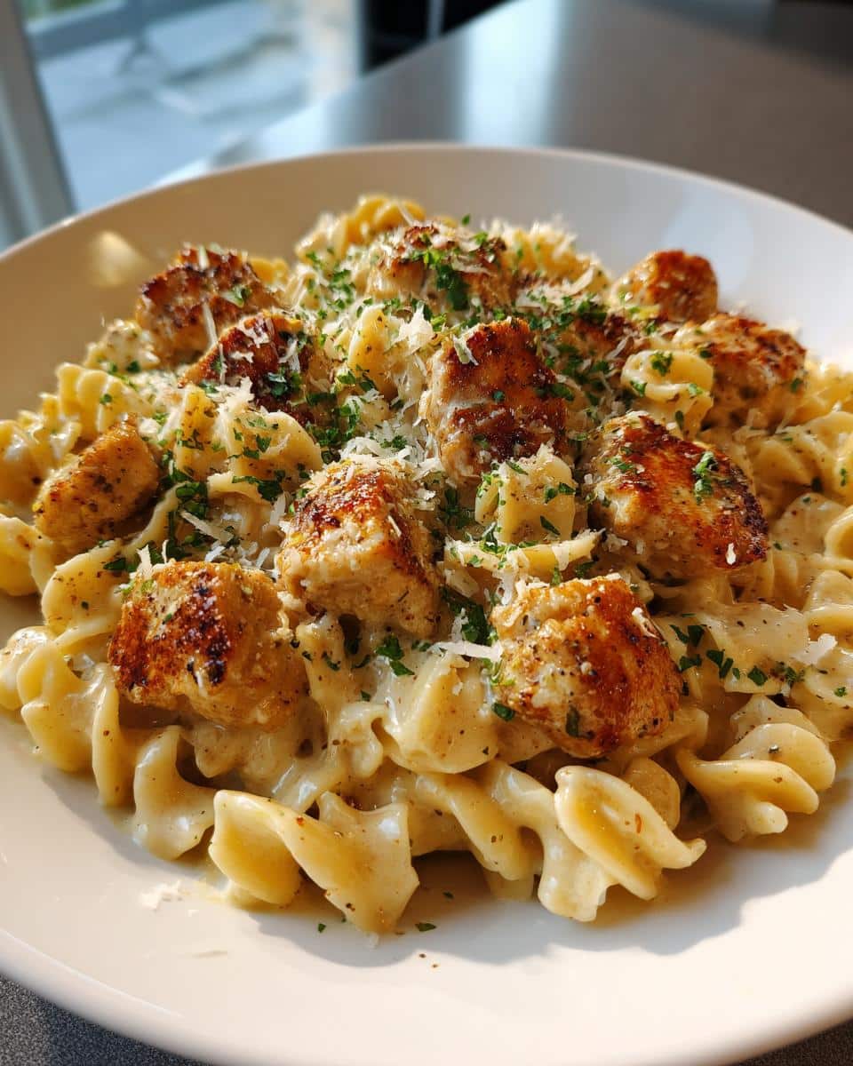 Garlic Butter Chicken Bites & Spicy Cajun Alfredo Twisted Pasta - detail 2