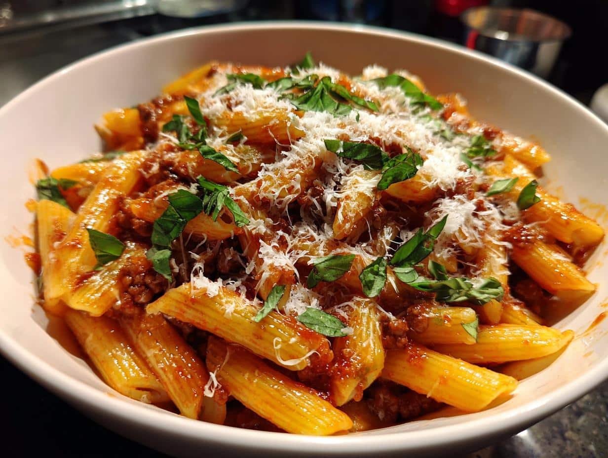 Beef Pasta in Tomato Sauce