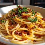 Caramelized Onion Pasta with Chilli Oil