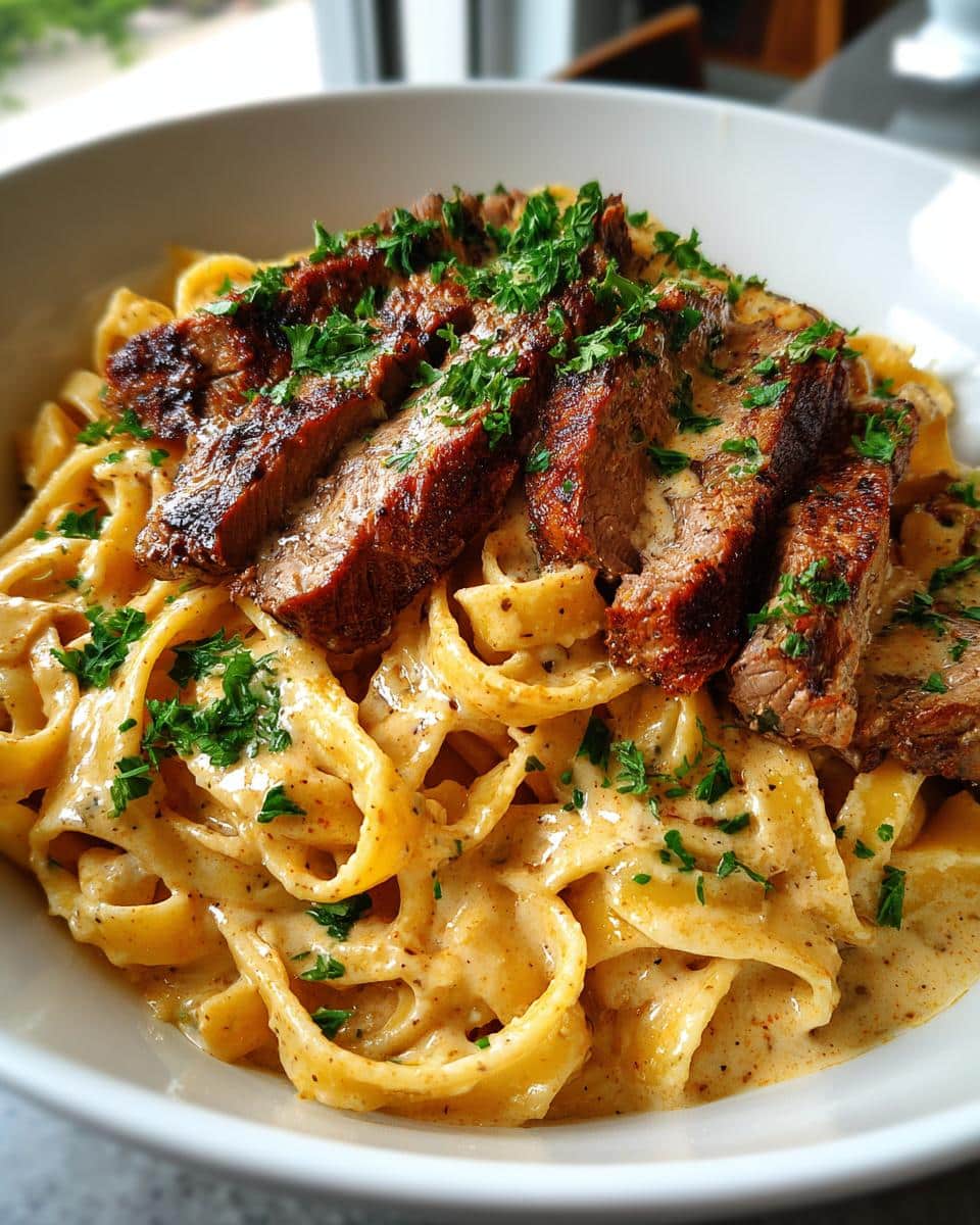 Creamy Cajun Beef Alfredo - detail 2