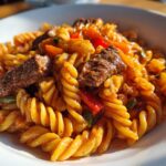 Creamy Cajun Beef and Rotini Delight