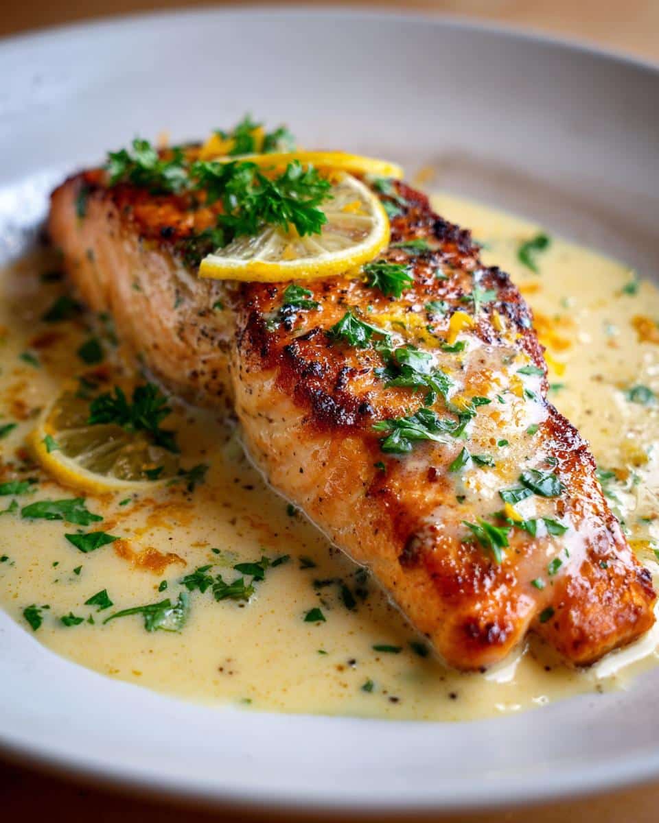 Creamy Lemon Butter Salmon Recipe - detail 1