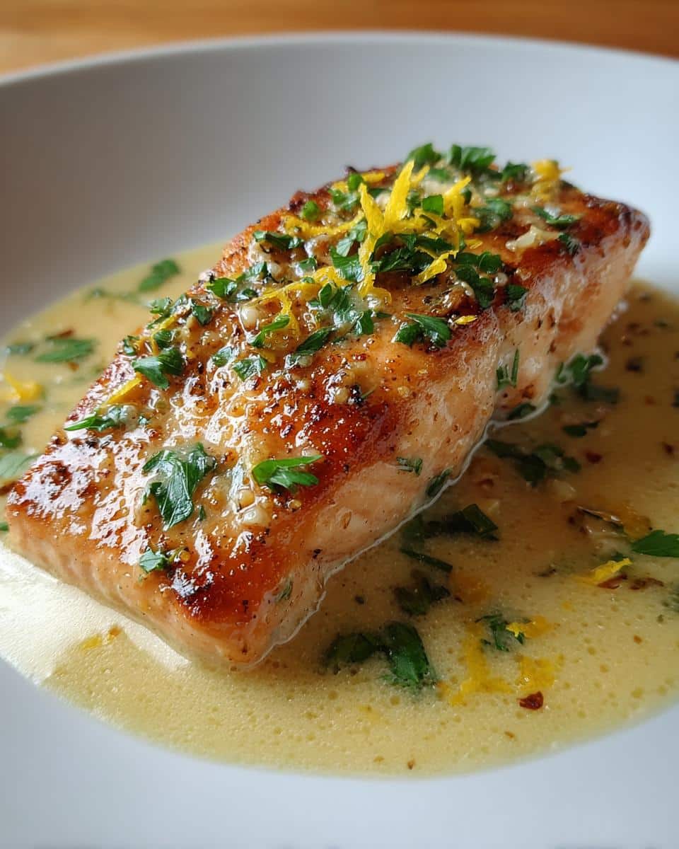 Creamy Lemon Butter Salmon Recipe - detail 2
