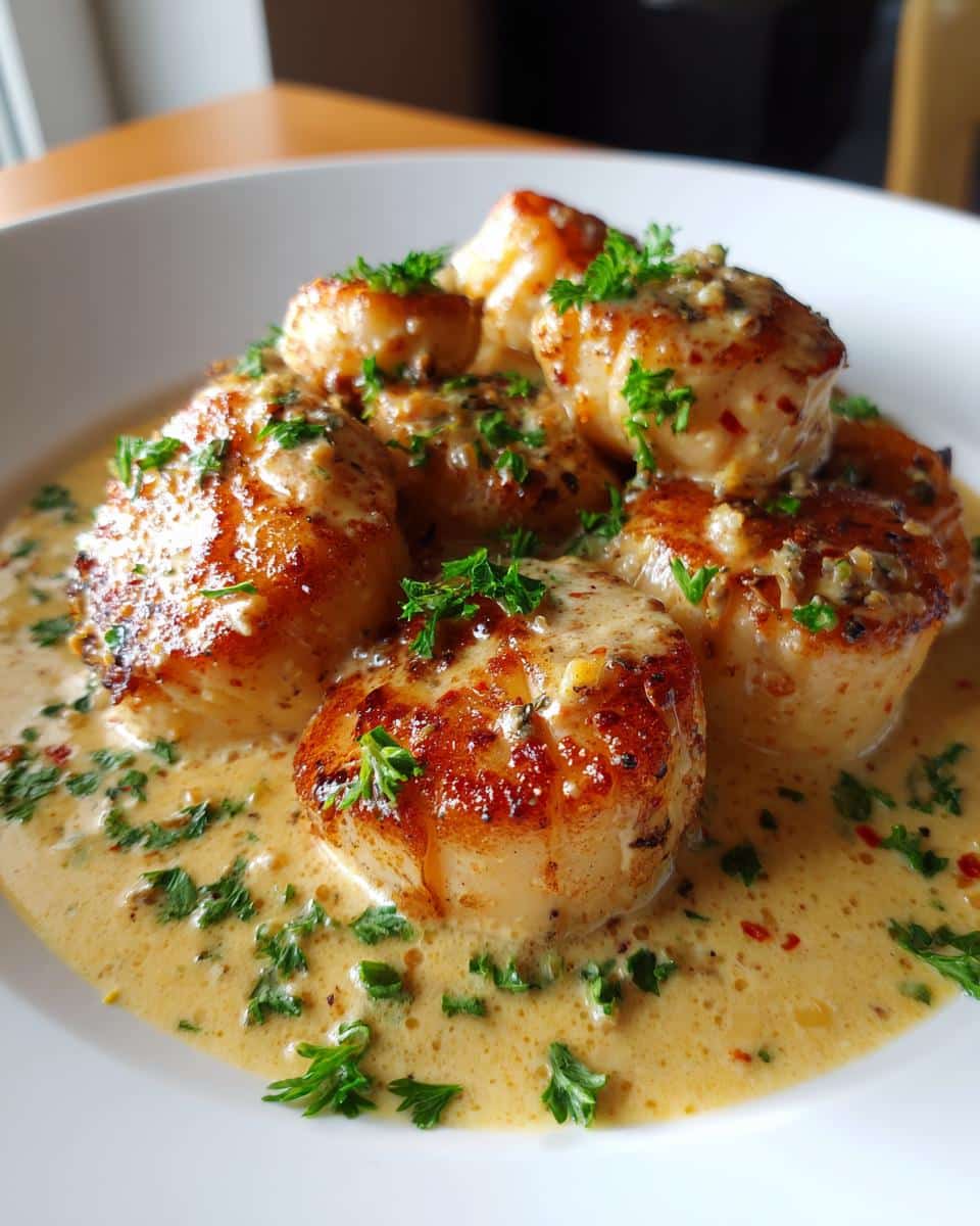 Seared Scallops Recipe with Spicy Cajun Cream - detail 2