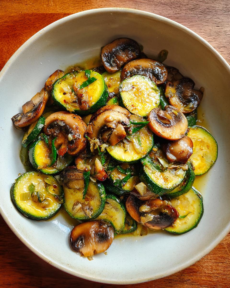 Skillet Zucchini and Mushrooms - detail 1