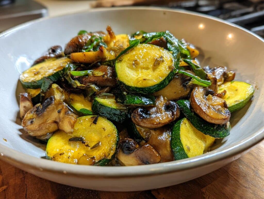 Skillet Zucchini and Mushrooms