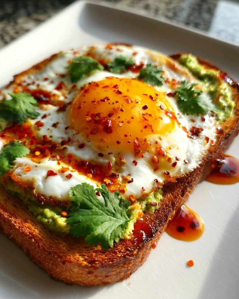 Spicy Chili Butter Avocado Toast with Eggs