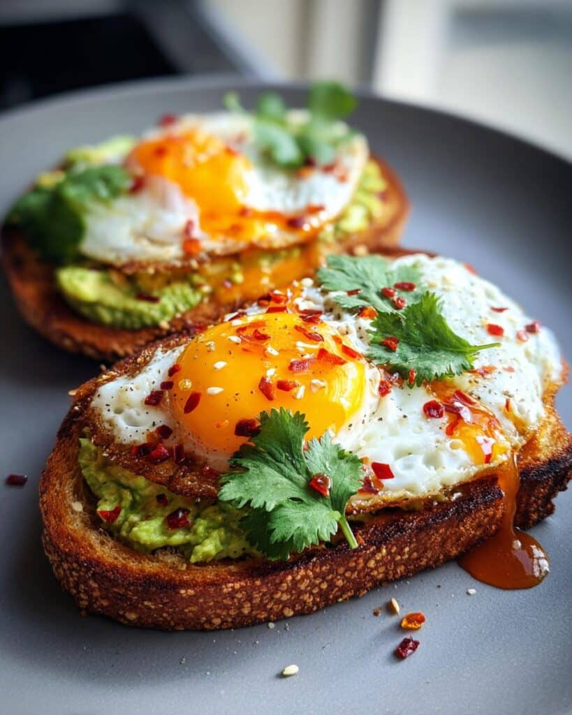 Spicy Chili Butter Avocado Toast with Eggs