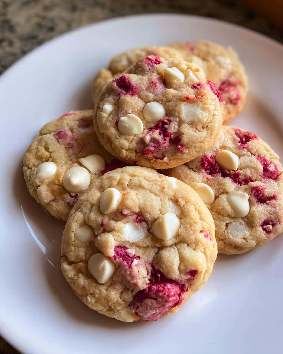 White chocolate raspberry cookies - detail 1