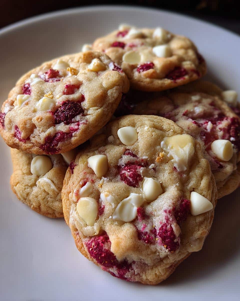 White chocolate raspberry cookies - detail 2