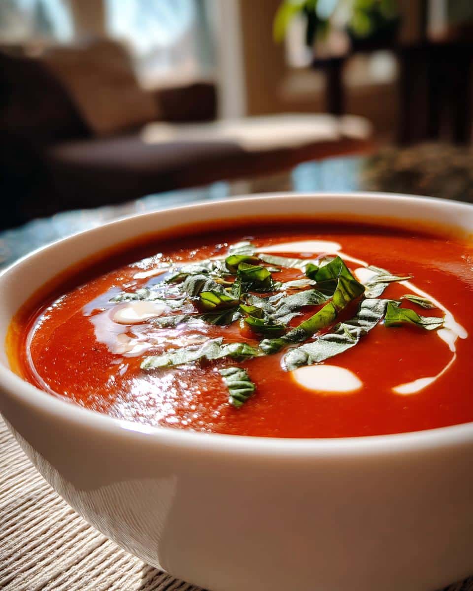 Homemade Tomato Basil Soup - detail 2
