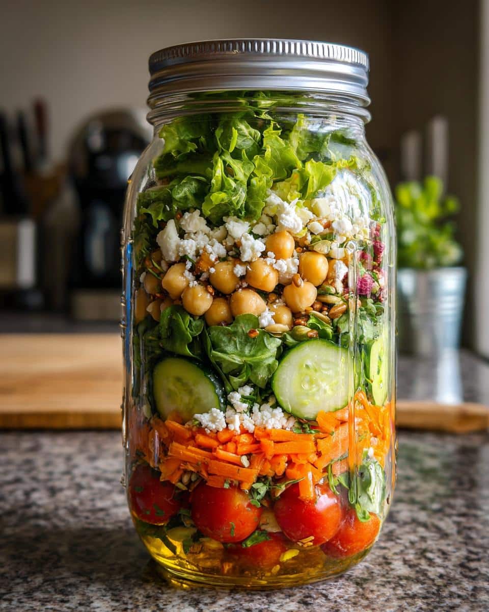 Simple Salad-in-a-Jar Lunch - detail 1