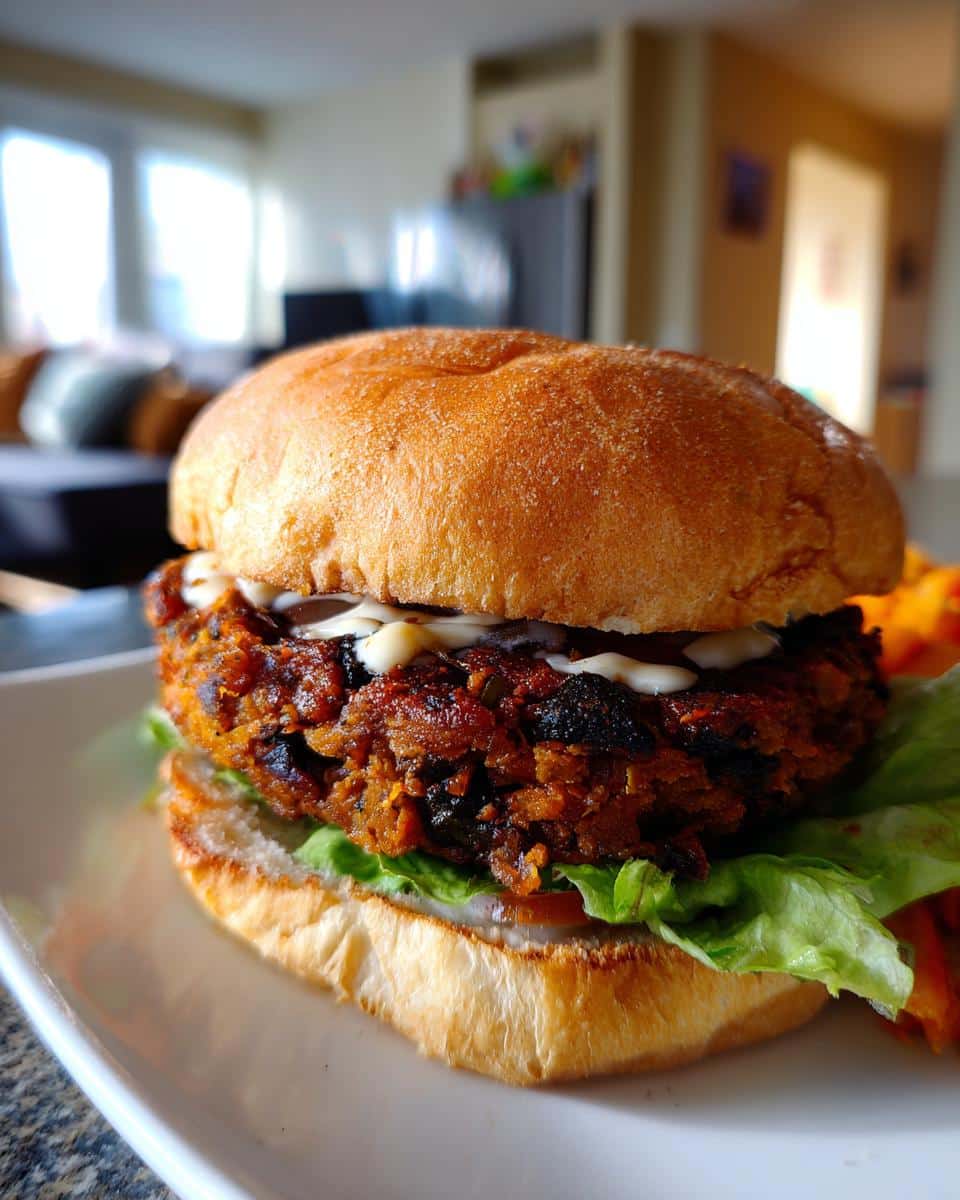 Vegan Black Bean Burgers - detail 2