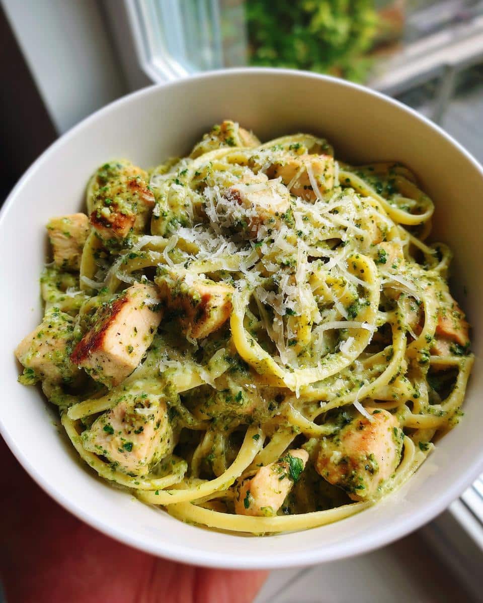 5-Ingredient Creamy Chicken Pesto Pasta - detail 1
