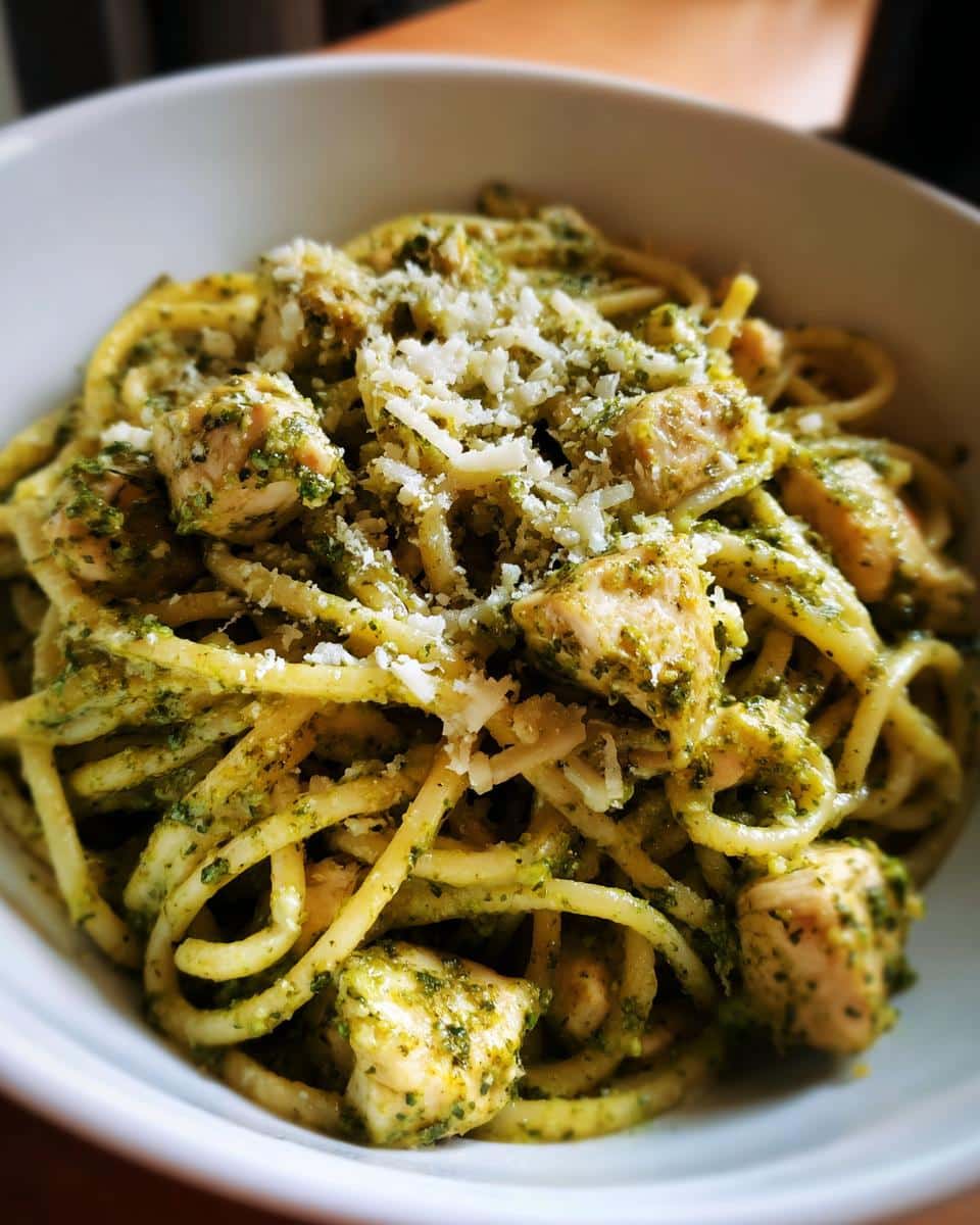 5-Ingredient Creamy Chicken Pesto Pasta - detail 2