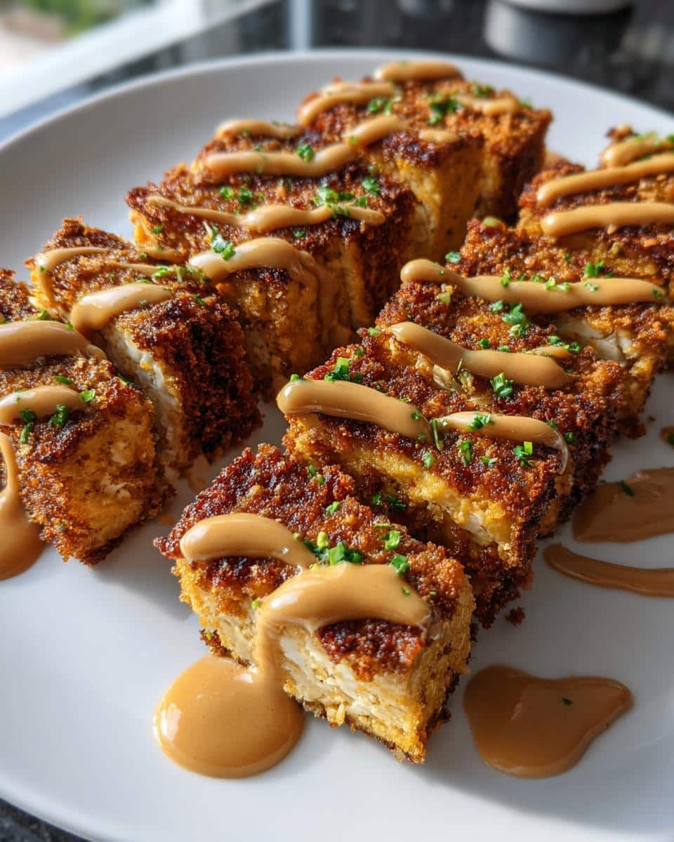 Crispy Baked Tofu with Peanut Sauce - detail 2