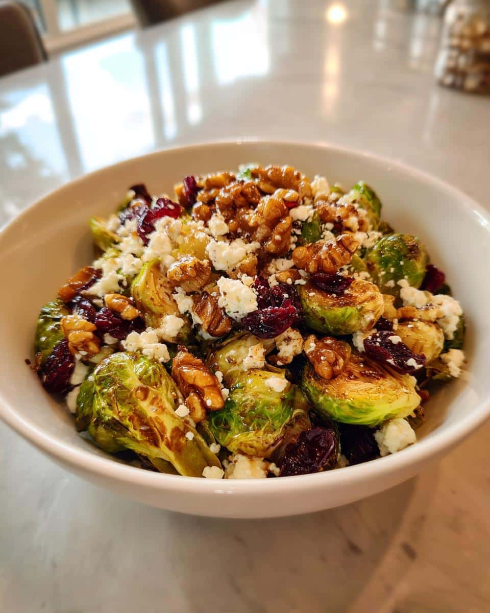 Easy Roasted Brussels Sprout Salad with Maple Balsamic Vinaigrette - detail 2