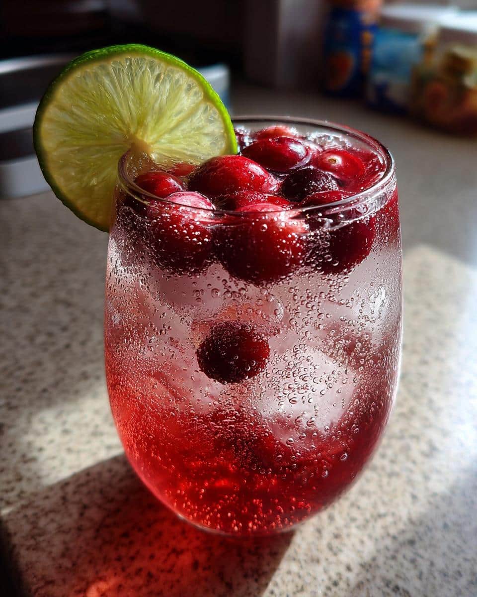 Festive Cranberry Sparkler Mocktail - detail 1