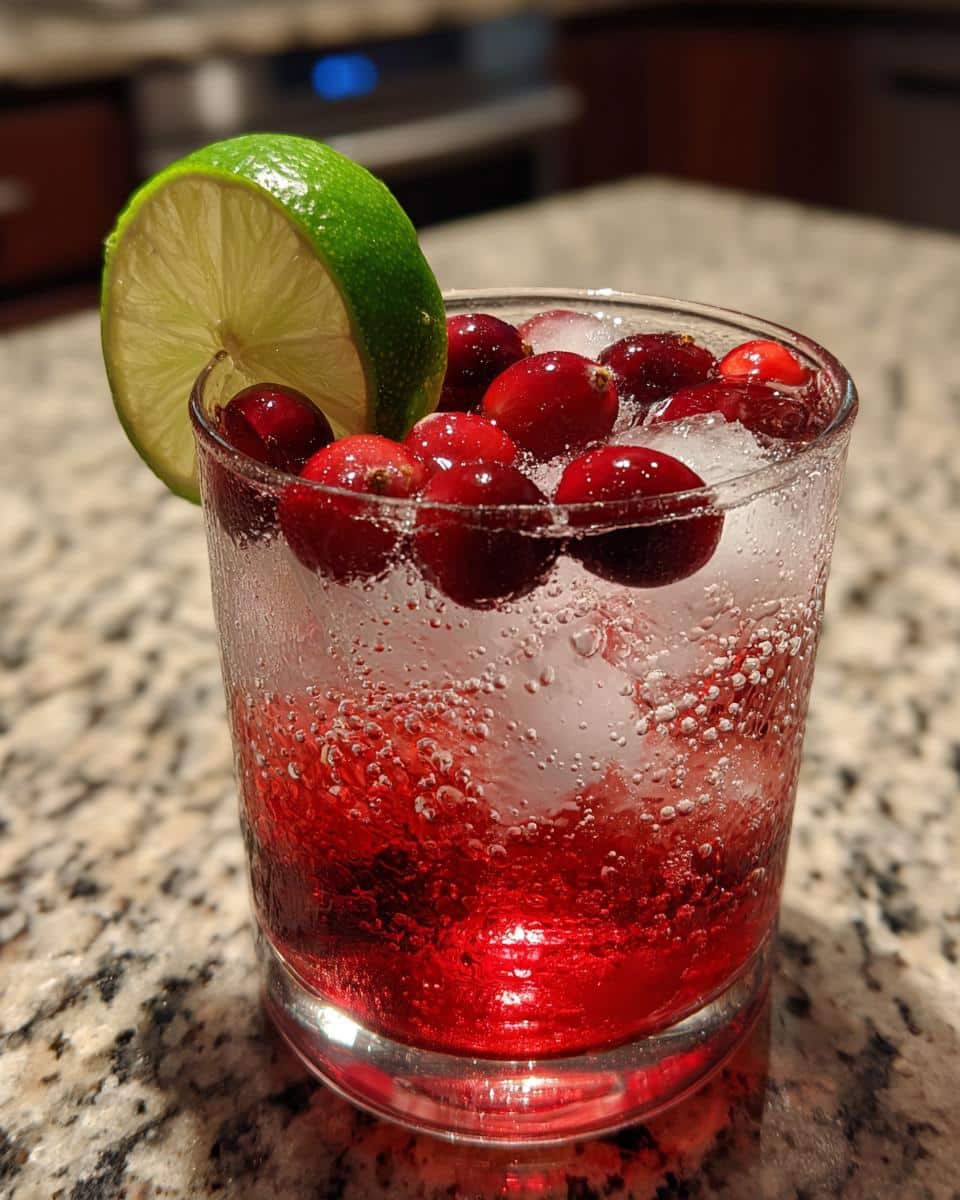 Festive Cranberry Sparkler Mocktail - detail 2