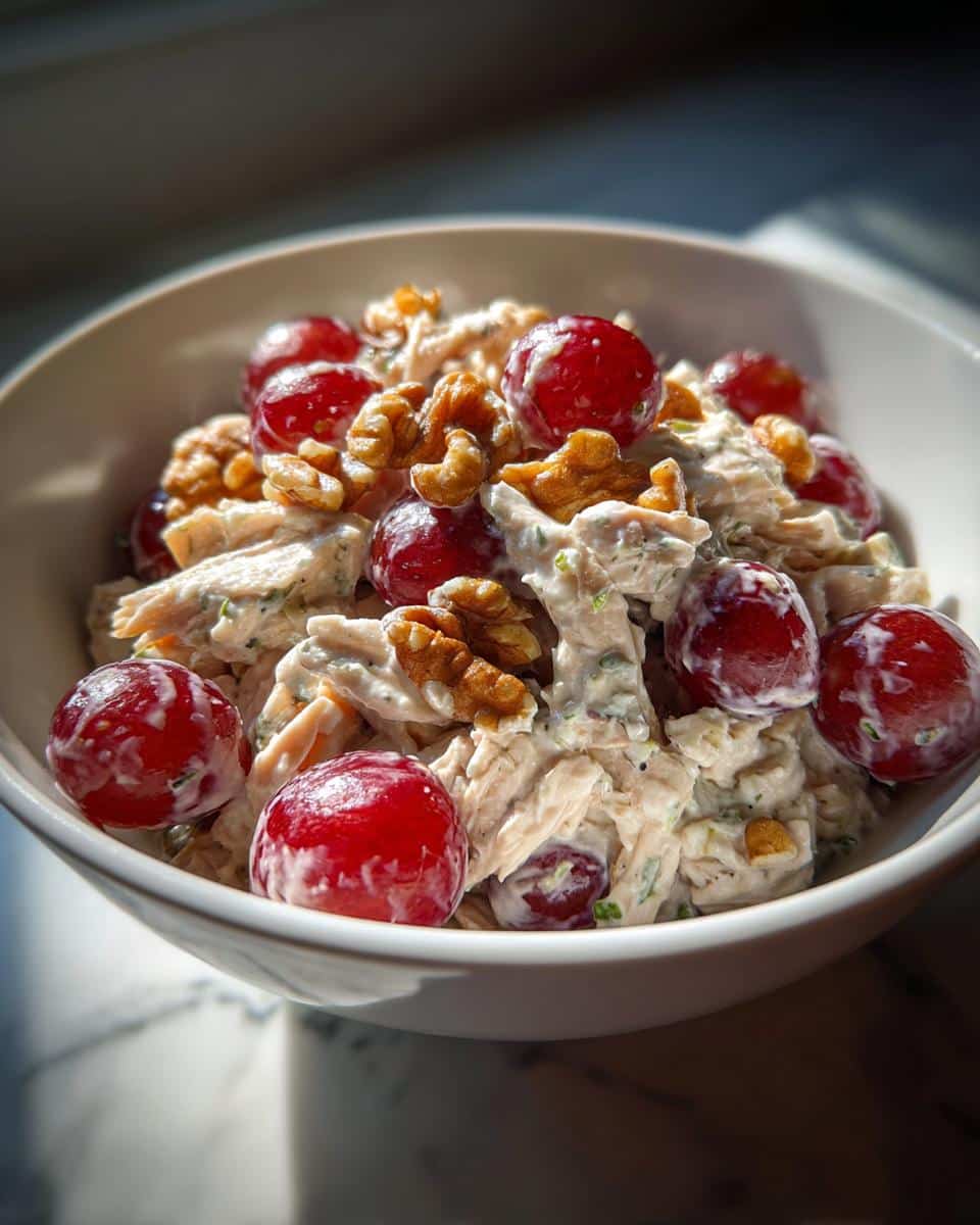 Healthy Chicken Salad with Grapes and Walnuts - detail 1