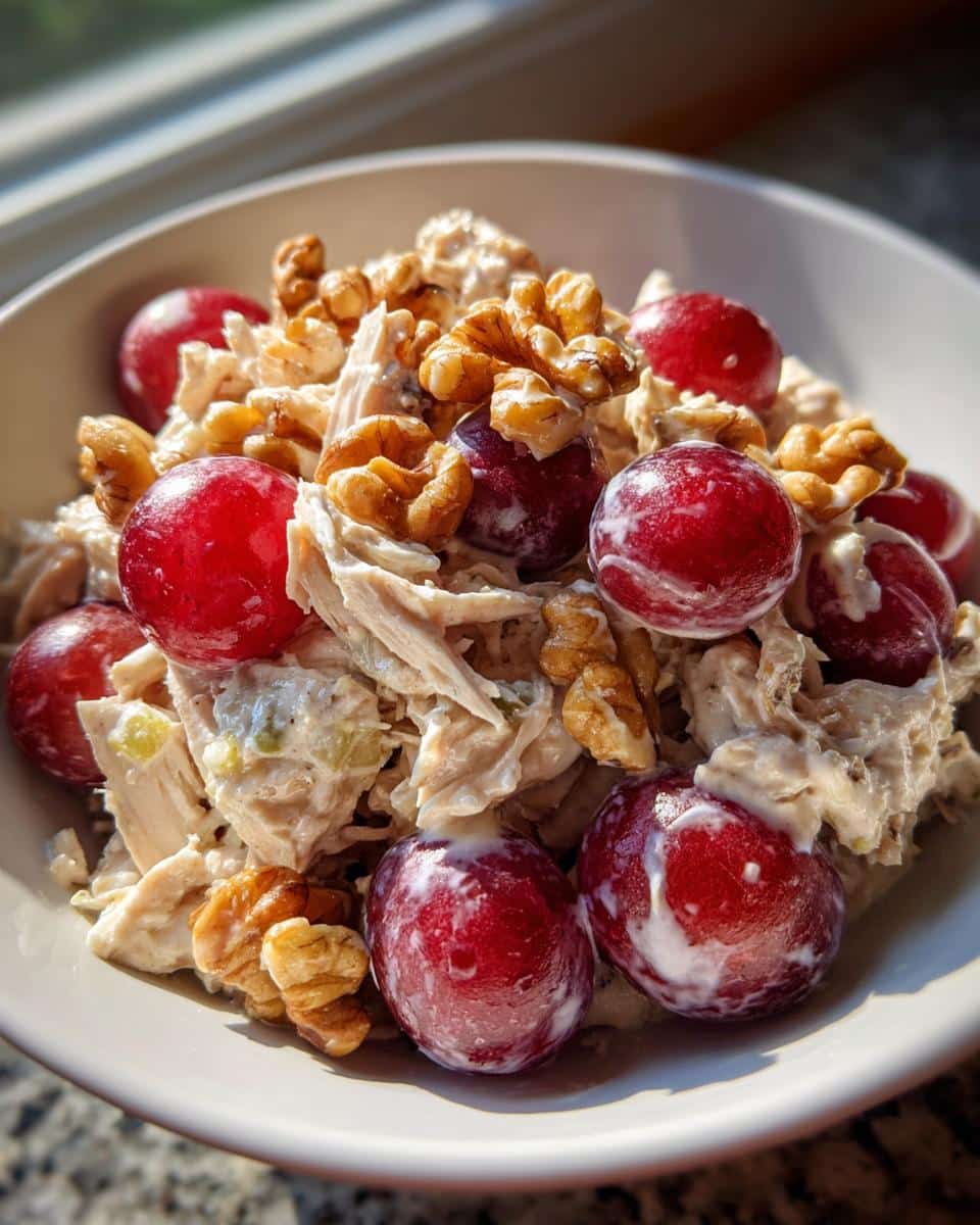 Healthy Chicken Salad with Grapes and Walnuts - detail 2