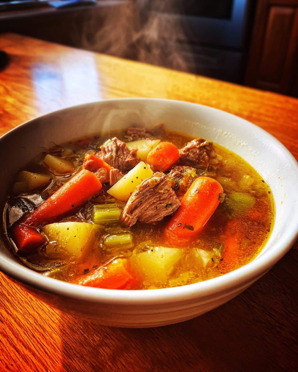 Hearty Beef and Vegetable Soup - detail 1