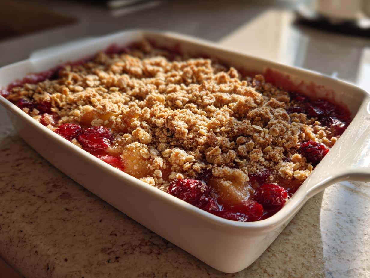 Holiday Spiced Cranberry & Apple Crisp