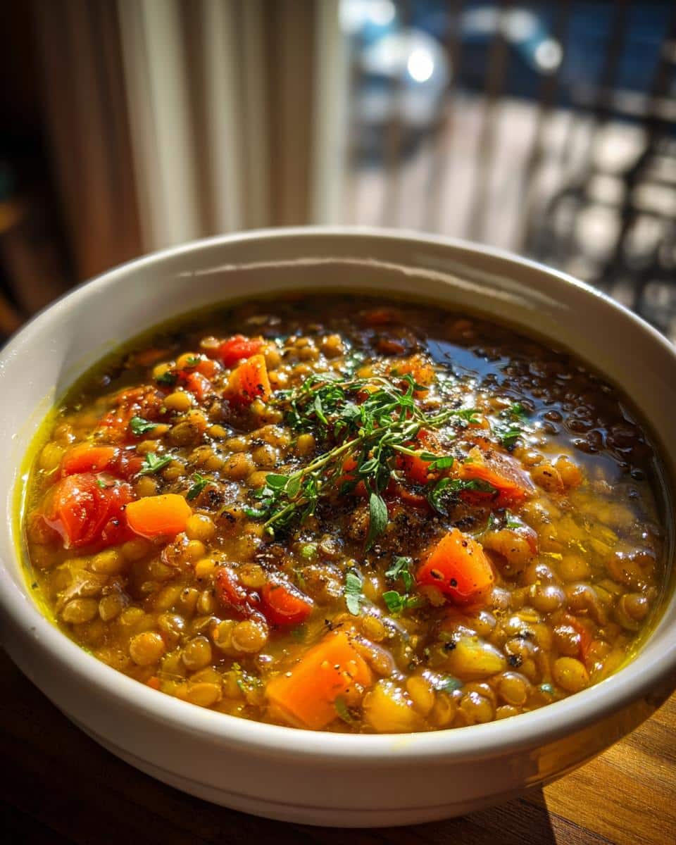 Lentil and Vegetable Soup - detail 1