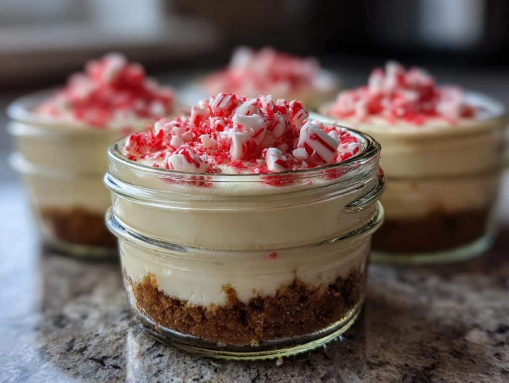 No-Bake Peppermint Cheesecake Jars