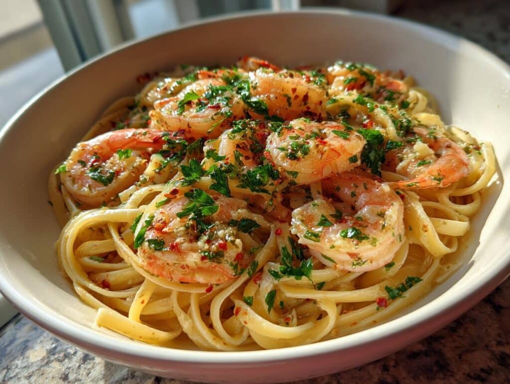 Quick Shrimp Scampi with Linguine