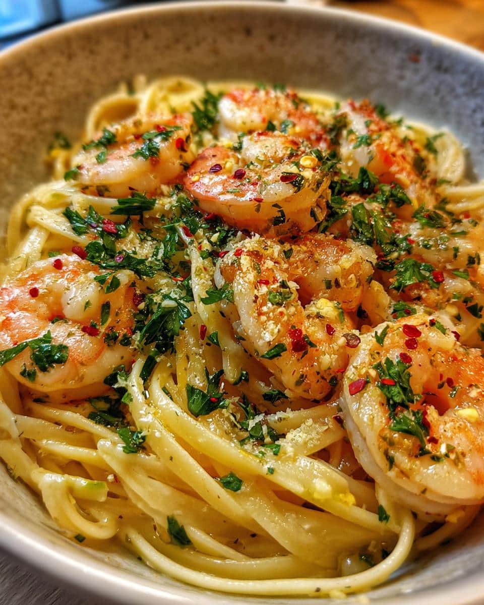 Quick Shrimp Scampi with Linguine - detail 2