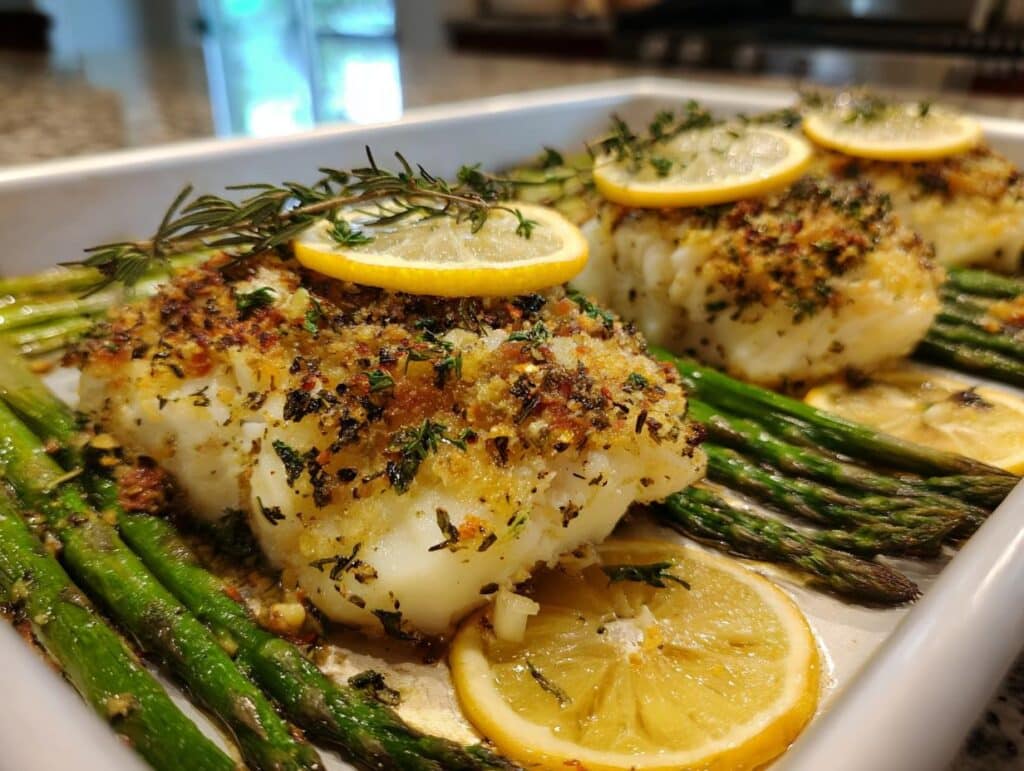 Sheet Pan Lemon Herb Cod and Asparagus
