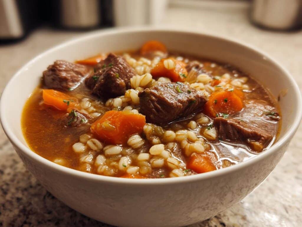 Slow Cooker Beef and Barley Soup