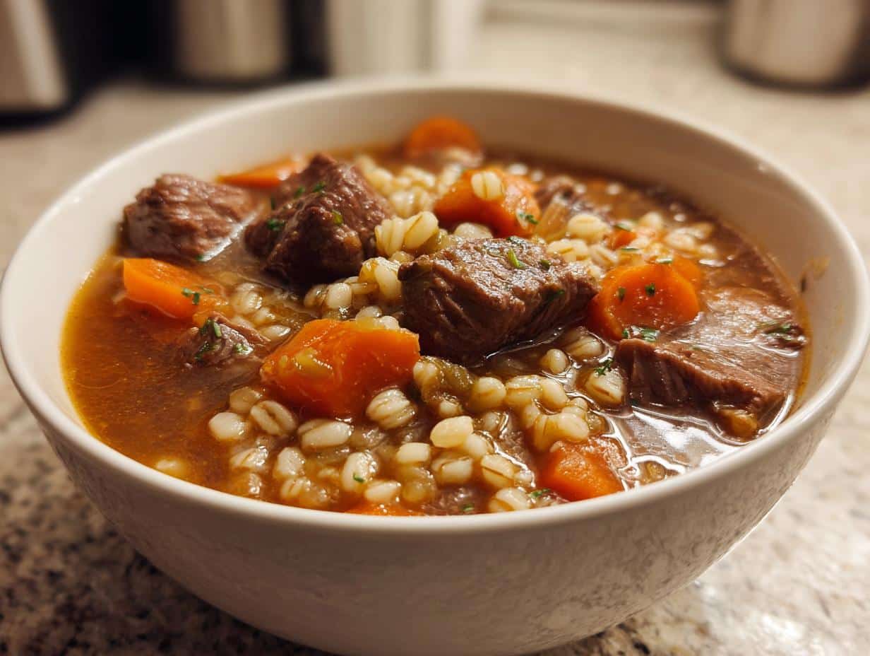 Slow Cooker Beef and Barley Soup
