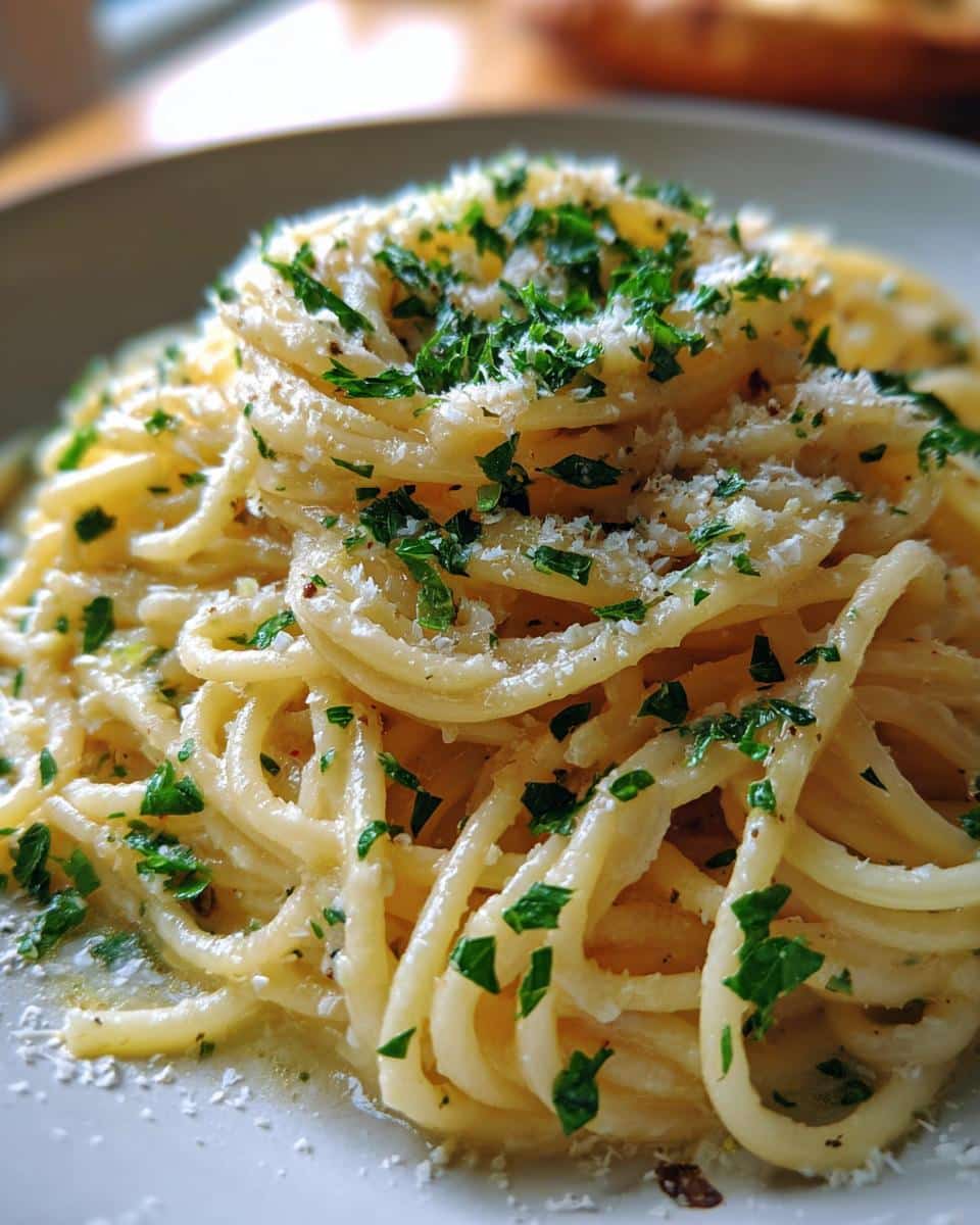 Spaghetti with Lemon Garlic Butter Sauce - detail 2