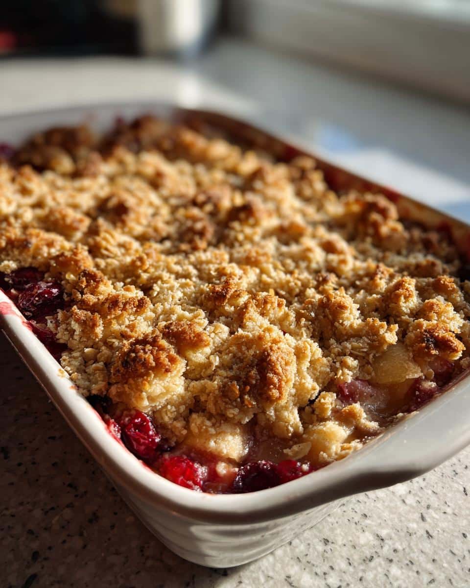Warm Spiced Apple Cranberry Crumble - detail 1