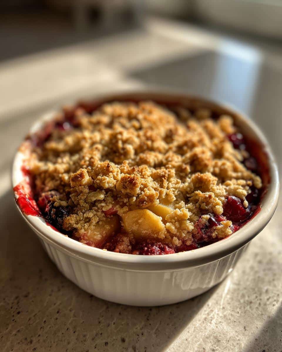 Warm Spiced Apple Cranberry Crumble - detail 2