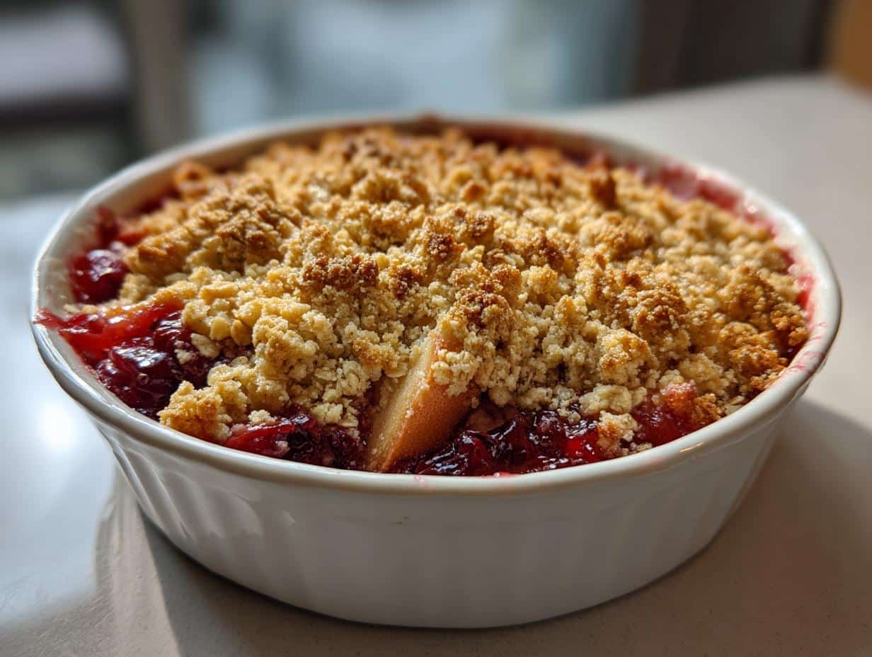 Warm Spiced Apple Cranberry Crumble