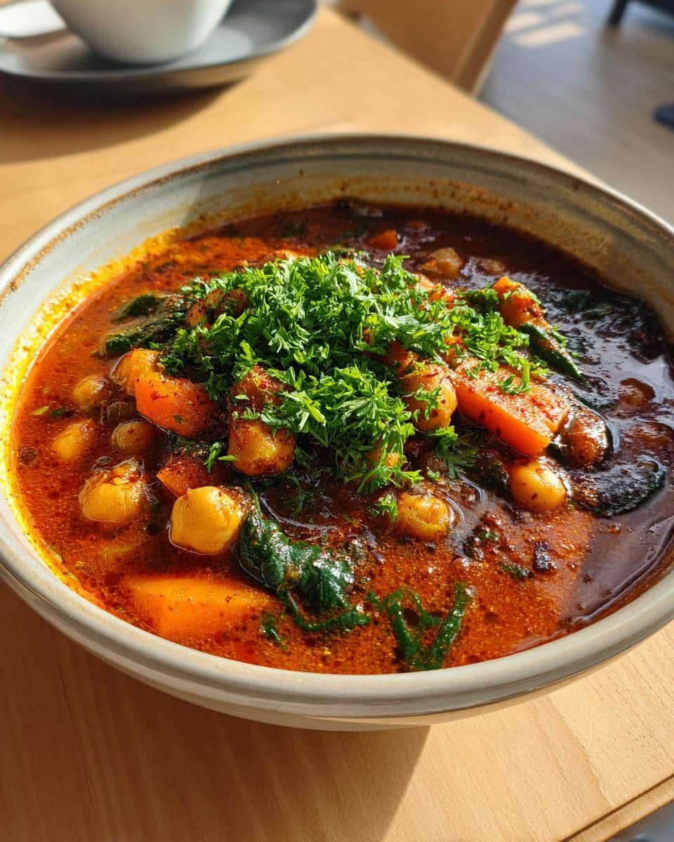 Warm Vegetable & Chickpea Stew - detail 1