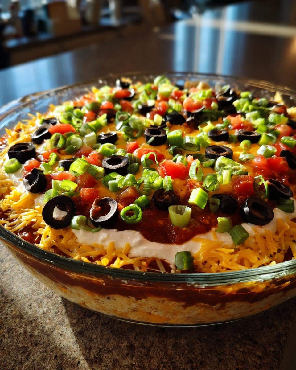 7 layers Layered Dip - detail 1