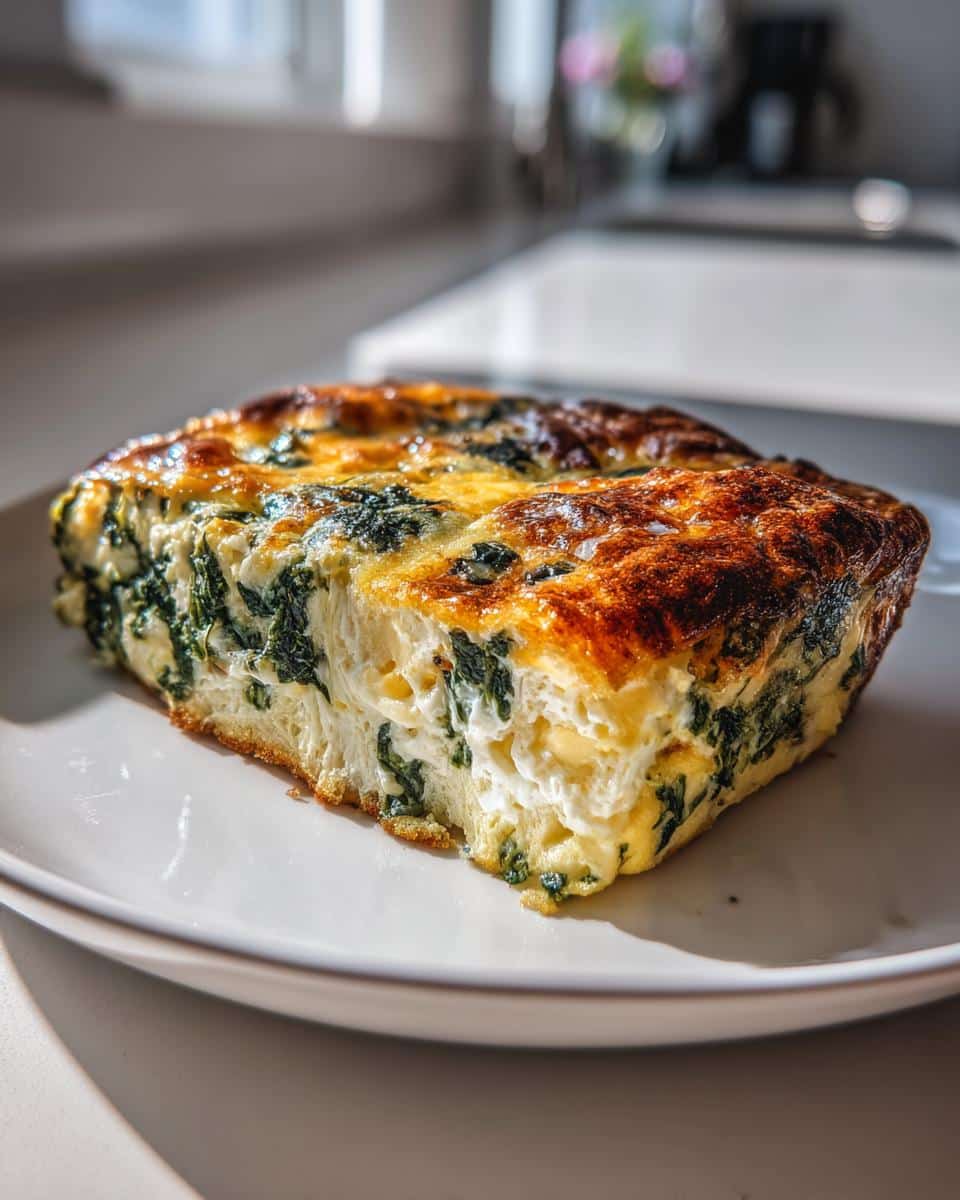 Breakfast Egg and Spinach Casserole - detail 2
