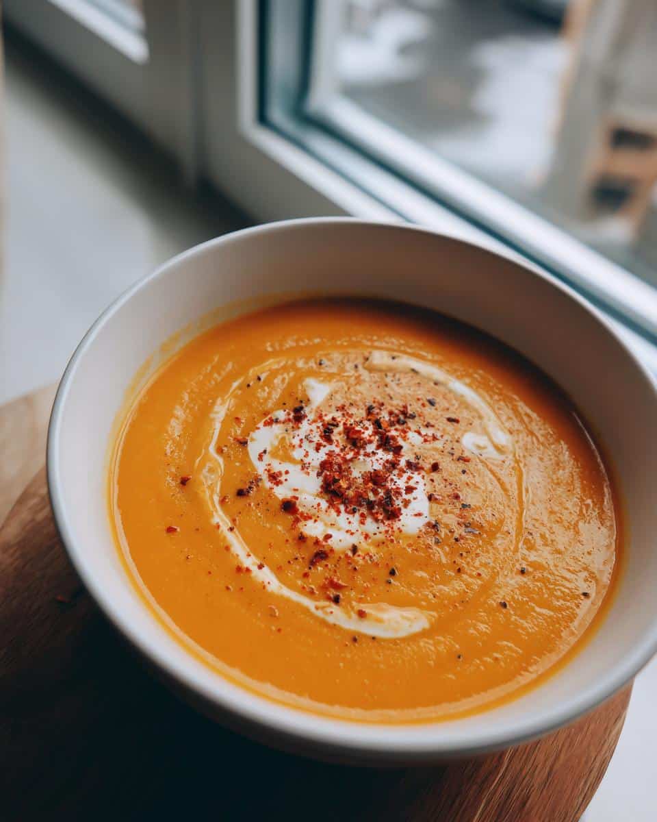 Creamy Butternut Squash and Carrot Soup - detail 1