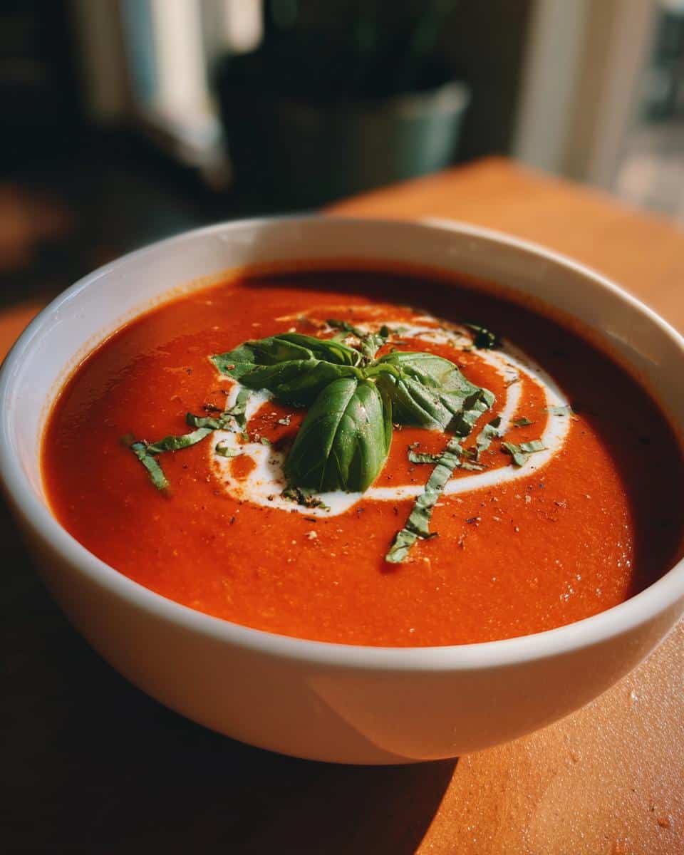 Creamy tomato basile soup - detail 1