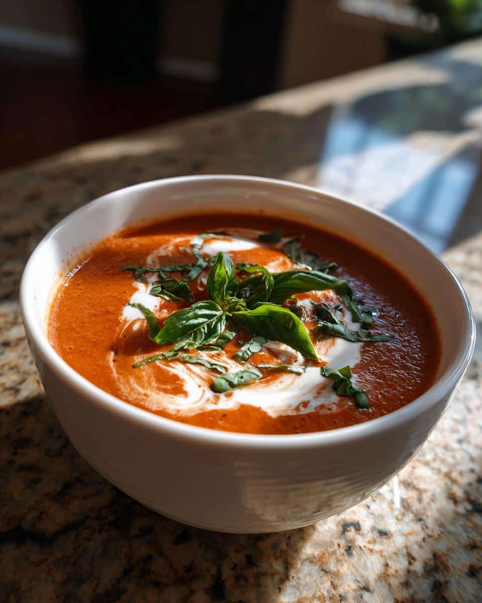 Creamy tomato basile soup - detail 2