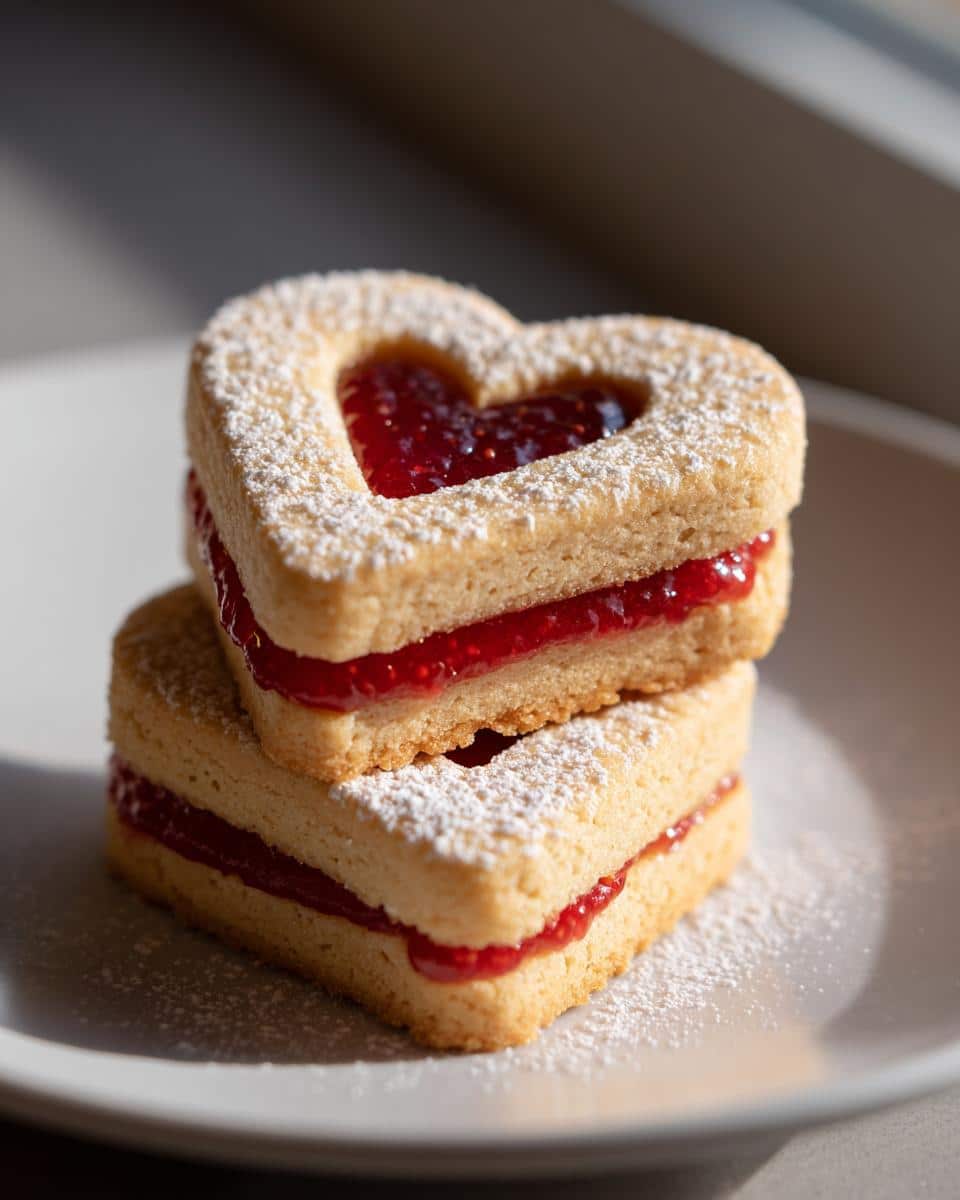 Heart-Shaped Raspberry Linzer Cookies - detail 1