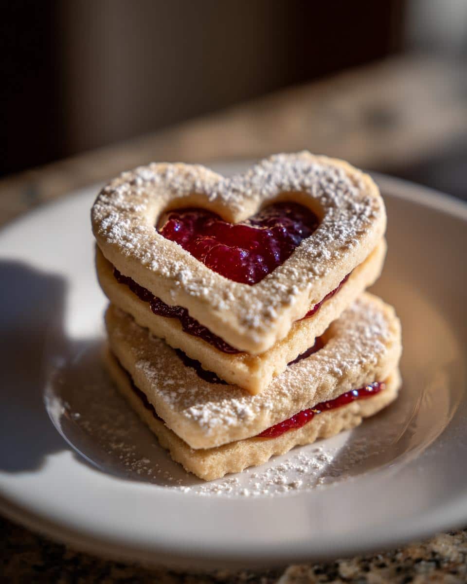 Heart-Shaped Raspberry Linzer Cookies - detail 2