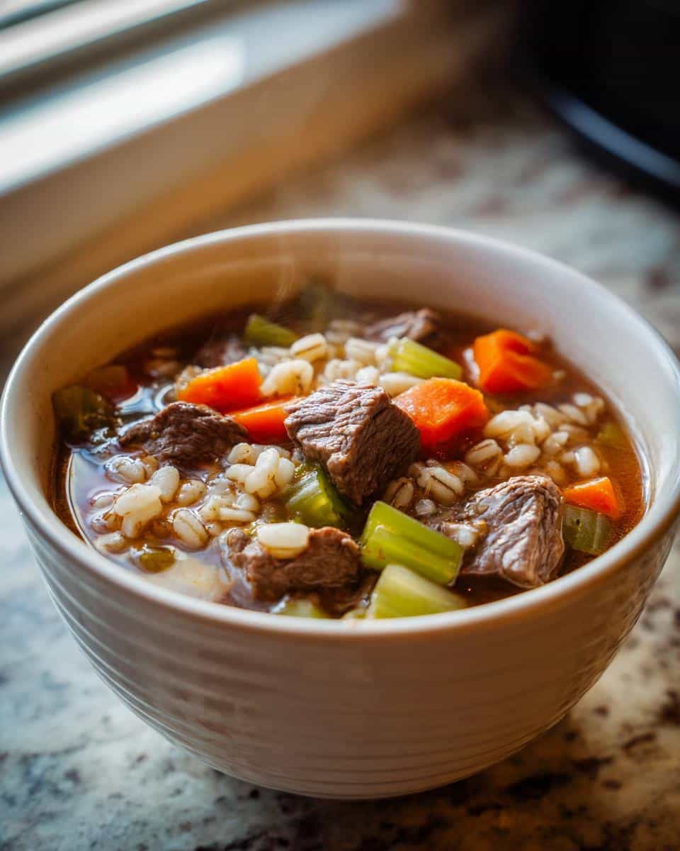 Instant Pot Beef and Barley Soup - detail 1