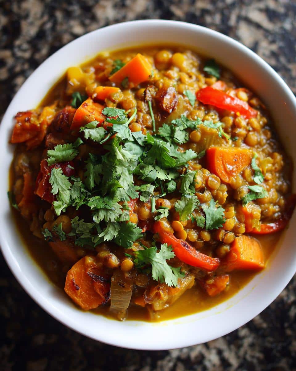 Instant Pot Lentil and Vegetable Curry - detail 2