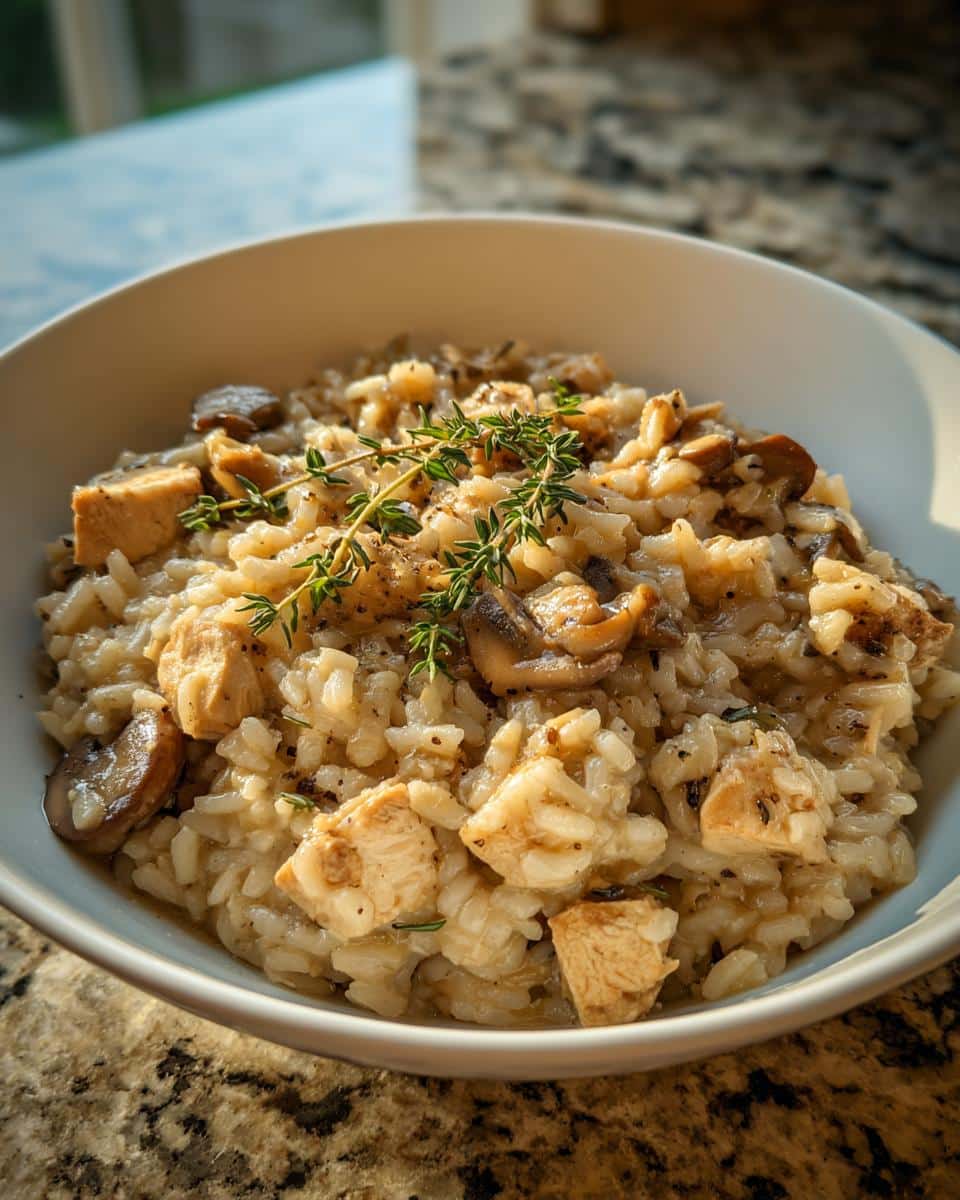Lighter Chicken and Mushroom Risotto - detail 1